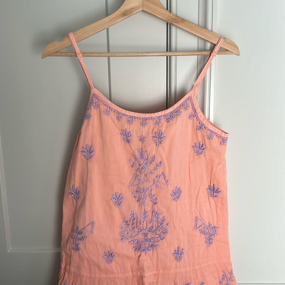 NWT Roller Rabbit coral and lavender embroidered dress